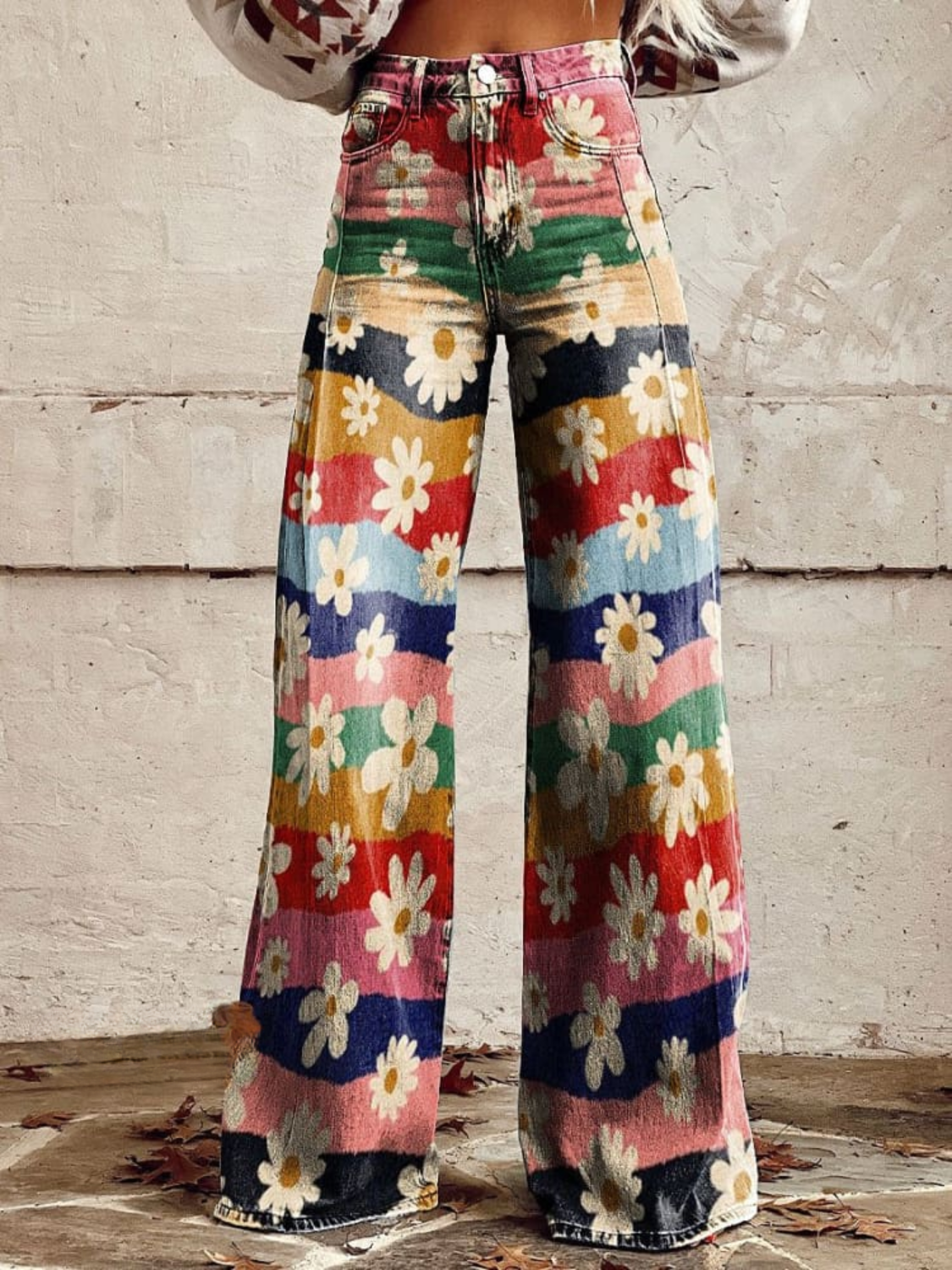 VANESSA | RETRO FLORAL BAGGY PANTS