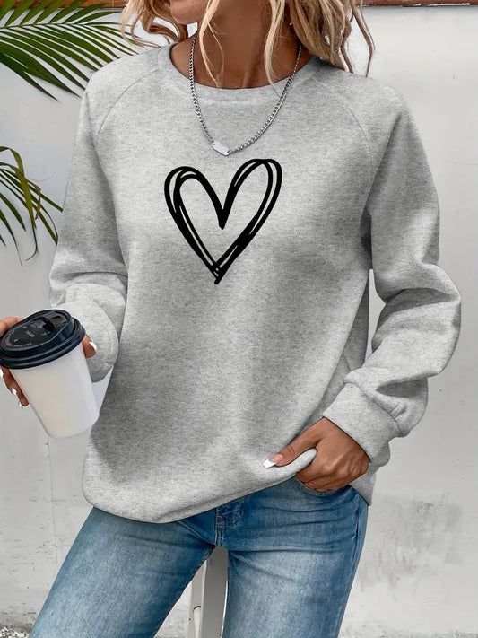 Bella Lux™ l Lovely Heart Print Sweater