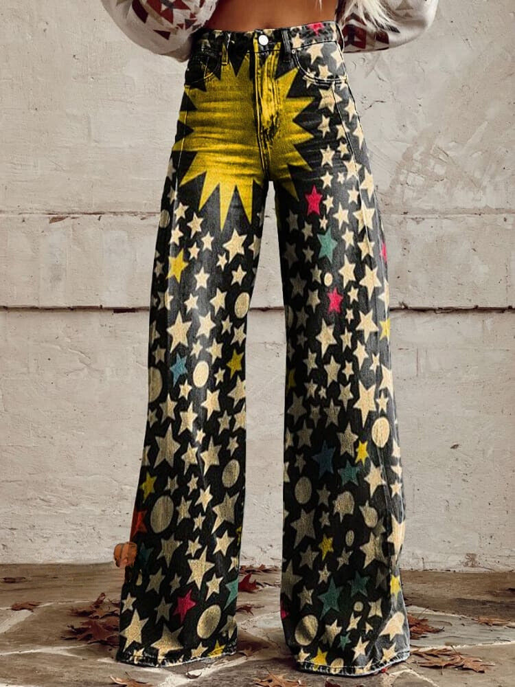 CALLI | STAR PRINT BAGGY PANTS