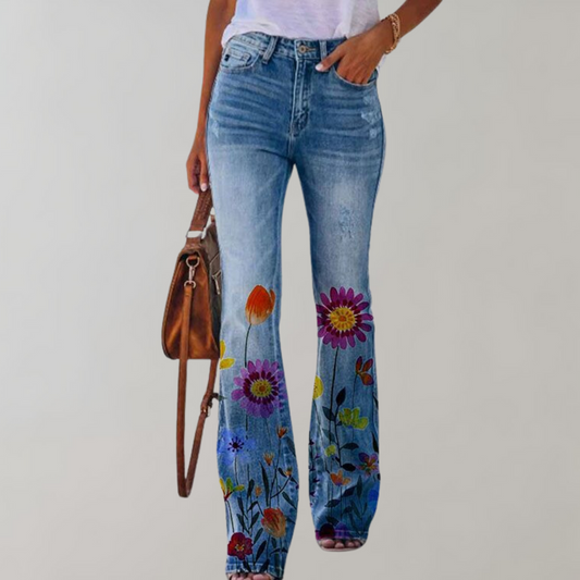 Ashley™  - Denim Flower Flare Jeans