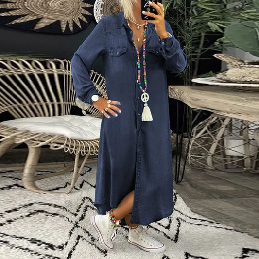 Bella Lux™ l  Long Tummy Coverage Denim Dress