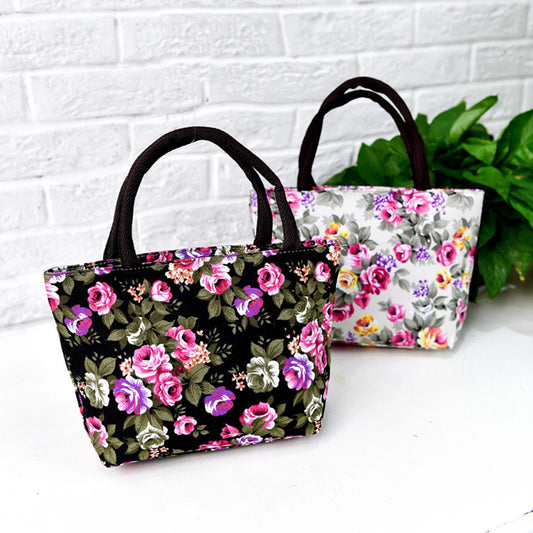 Ethel™ l Elegant Canvas Flower Shoulder Bag