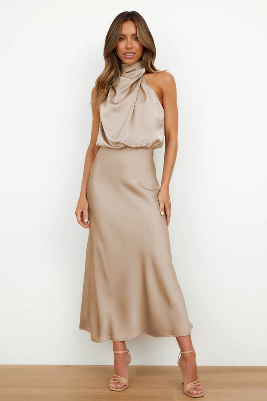 DressFY™ | Long  Dress With American Neckline