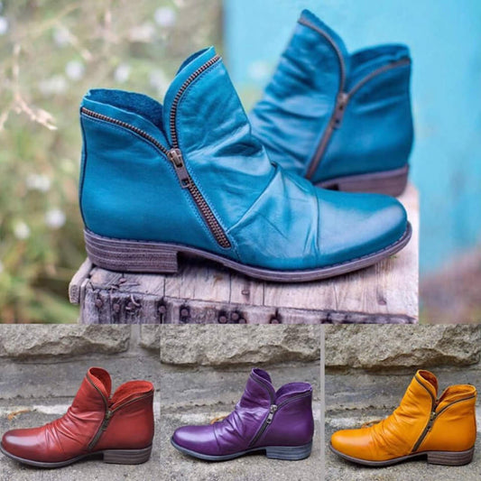 Elsa™ | Zipped Leather Boots